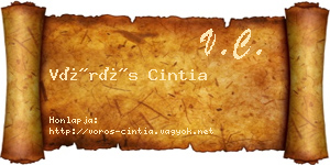 Vörös Cintia névjegykártya